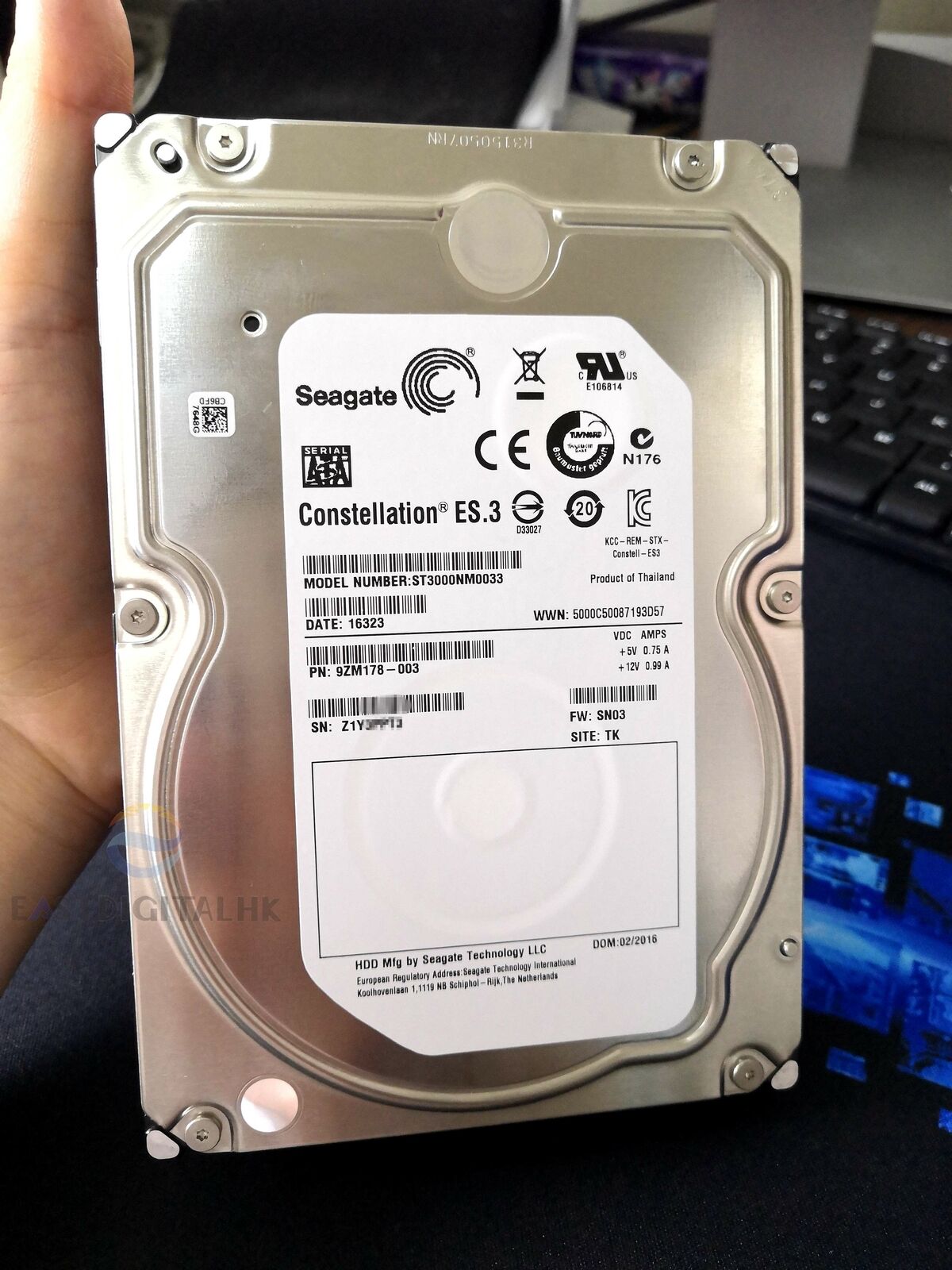 ST3000NM0033 Seagate Constellation ES.3 3TB SATA 3.5" 7.2K 128M 6Gbps Hard Drive