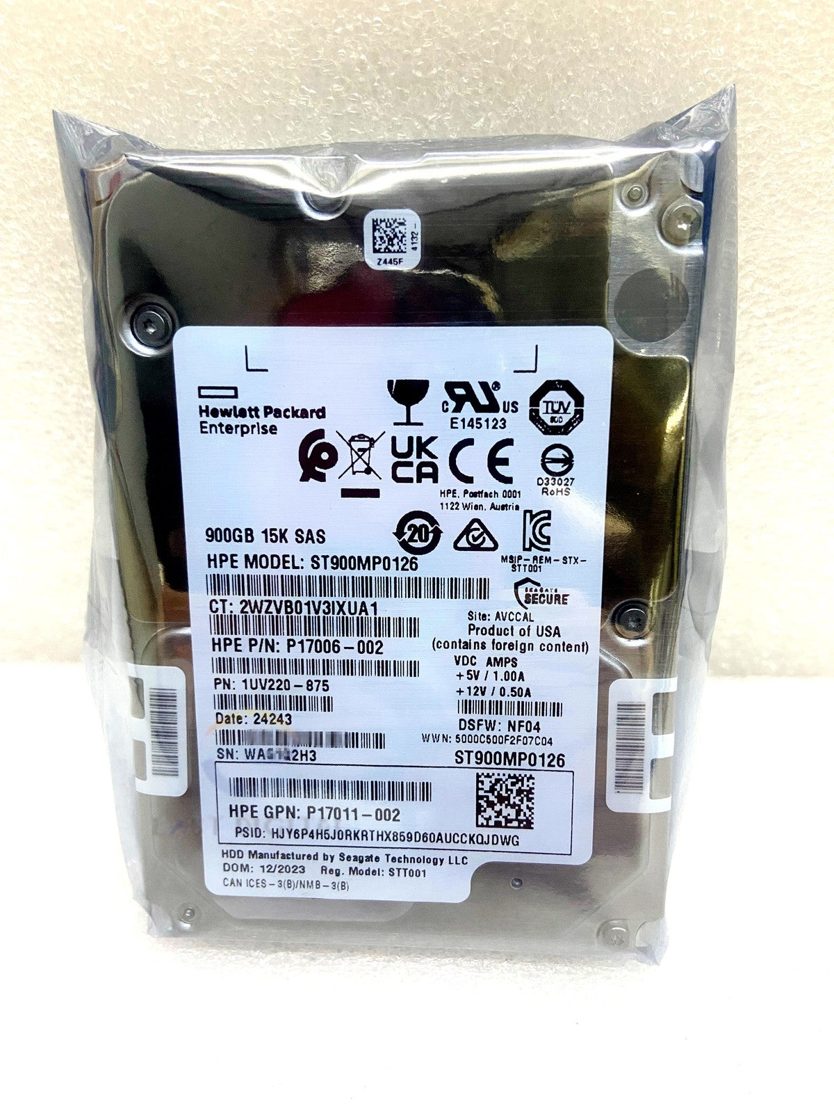 ST900MP0126 HPE 900GB 2.5" 15K SAS P17011-002 P17006-002 Enterprise Hard Drive