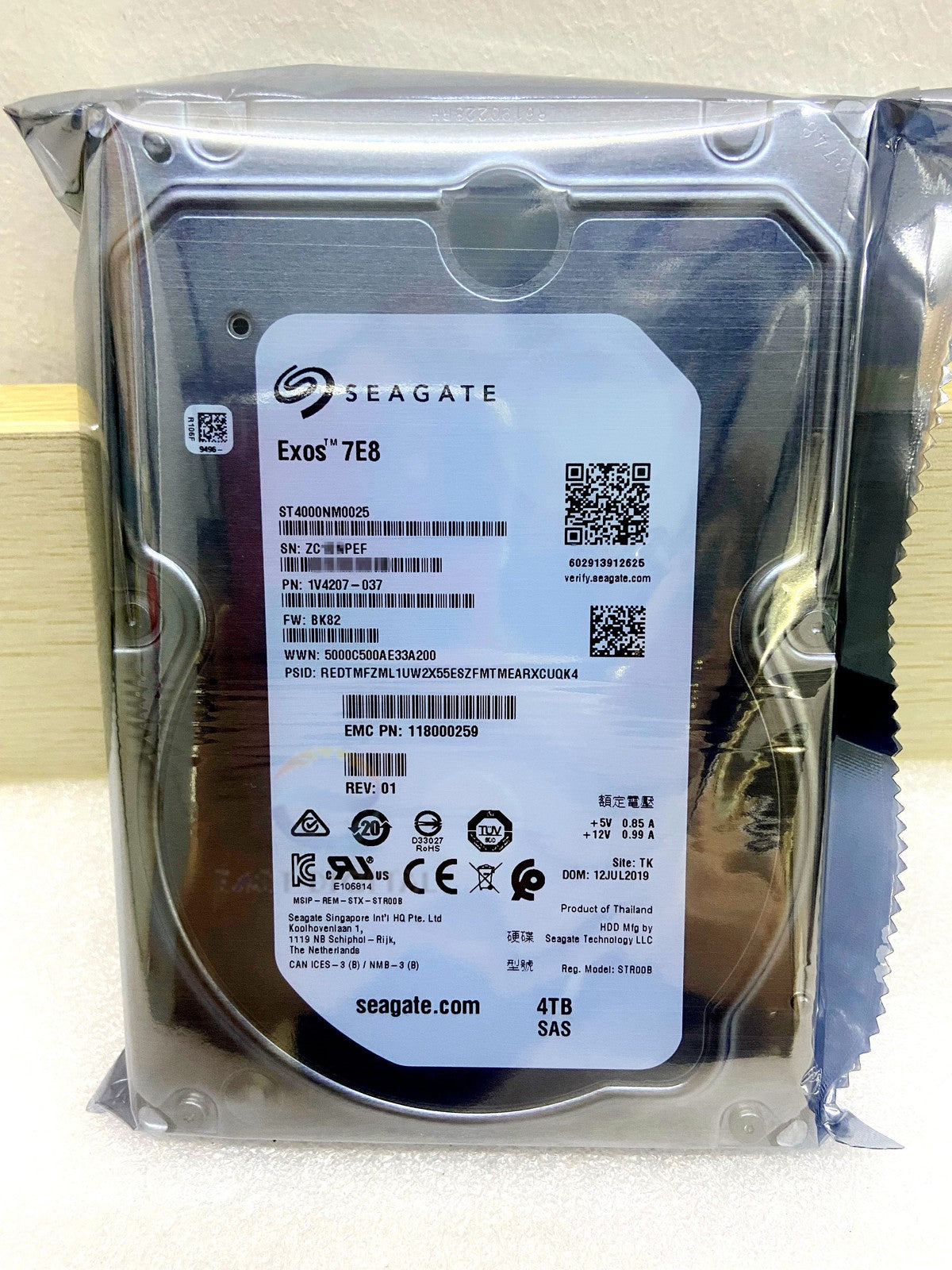 ST4000NM0025 Seagate Exos 7E8 4TB 3.5" SAS 7200RPM 6Gb/s 128MB Hard Drive New