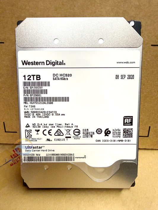 WD HUH721212ALE600 12TB DC HC520 SATA 7200RPM 256MB 3.5" Enterprise Hard Drive