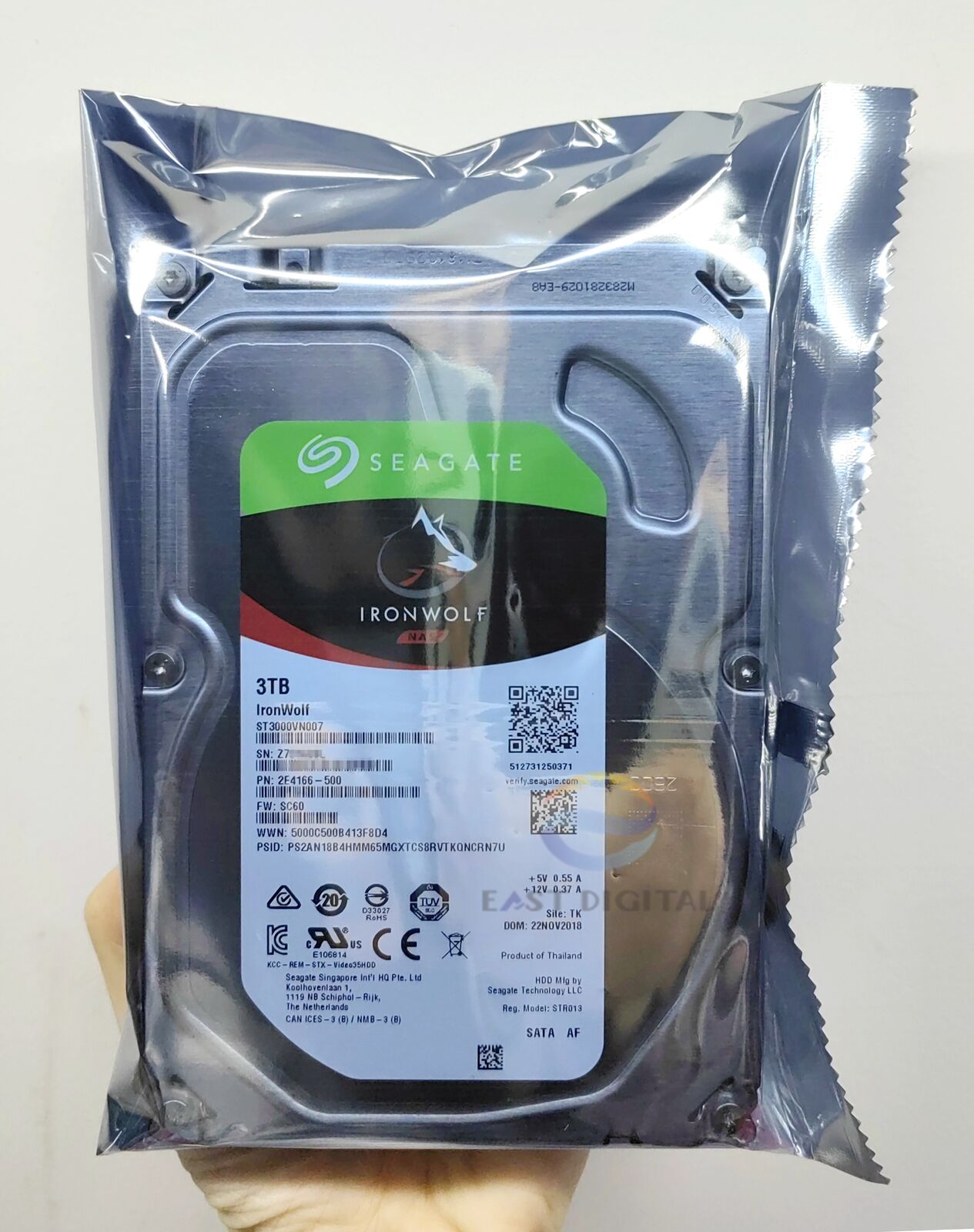 ST3000VN007 Seagate IronWolf 3TB 3.5" NAS SATA 5900RPM 64MB Hard Drive New