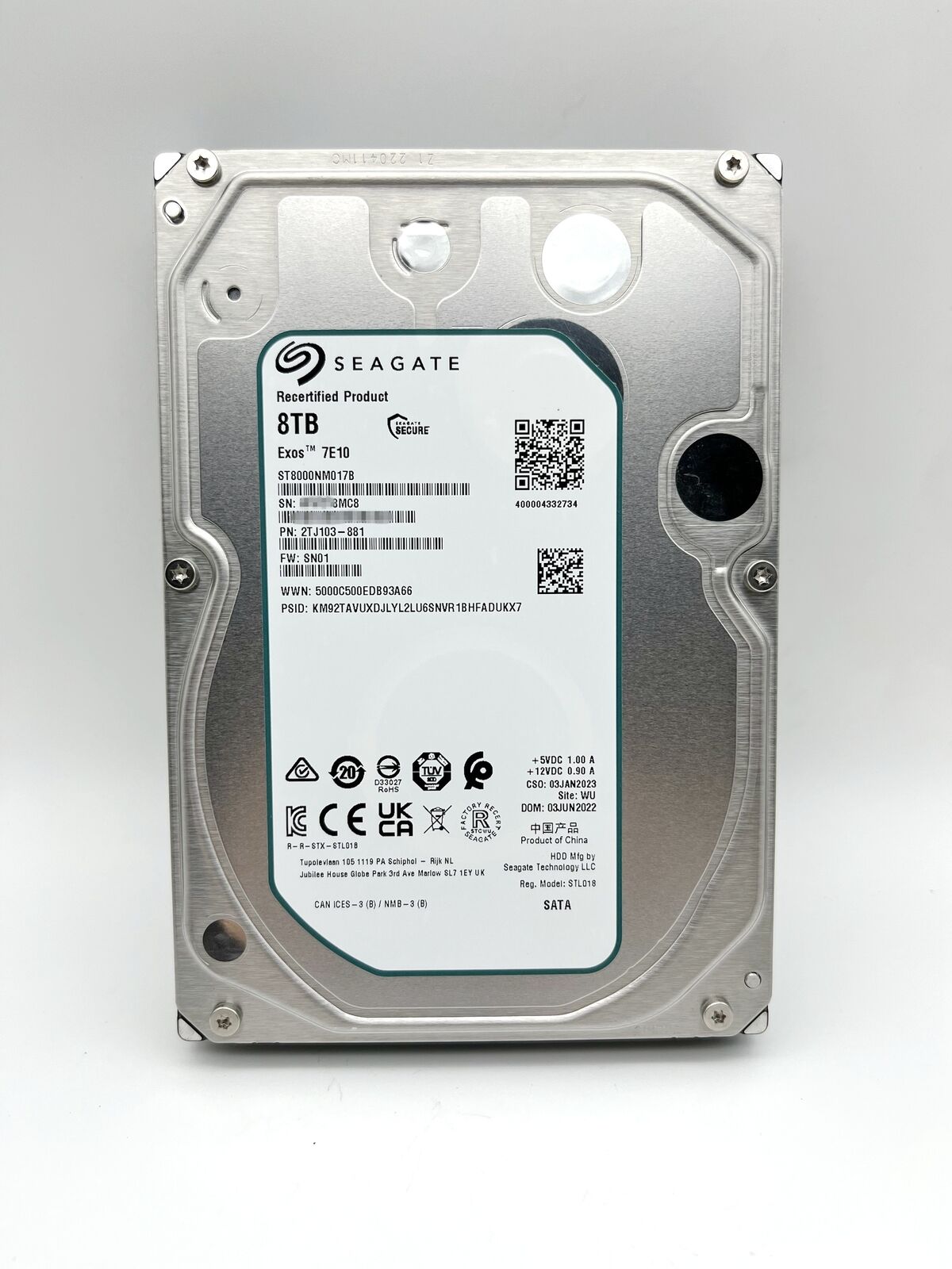 ST8000NM017B Seagate Exos 7E10 8TB 3.5 256M Enterprise Internal SATA Hard Drive