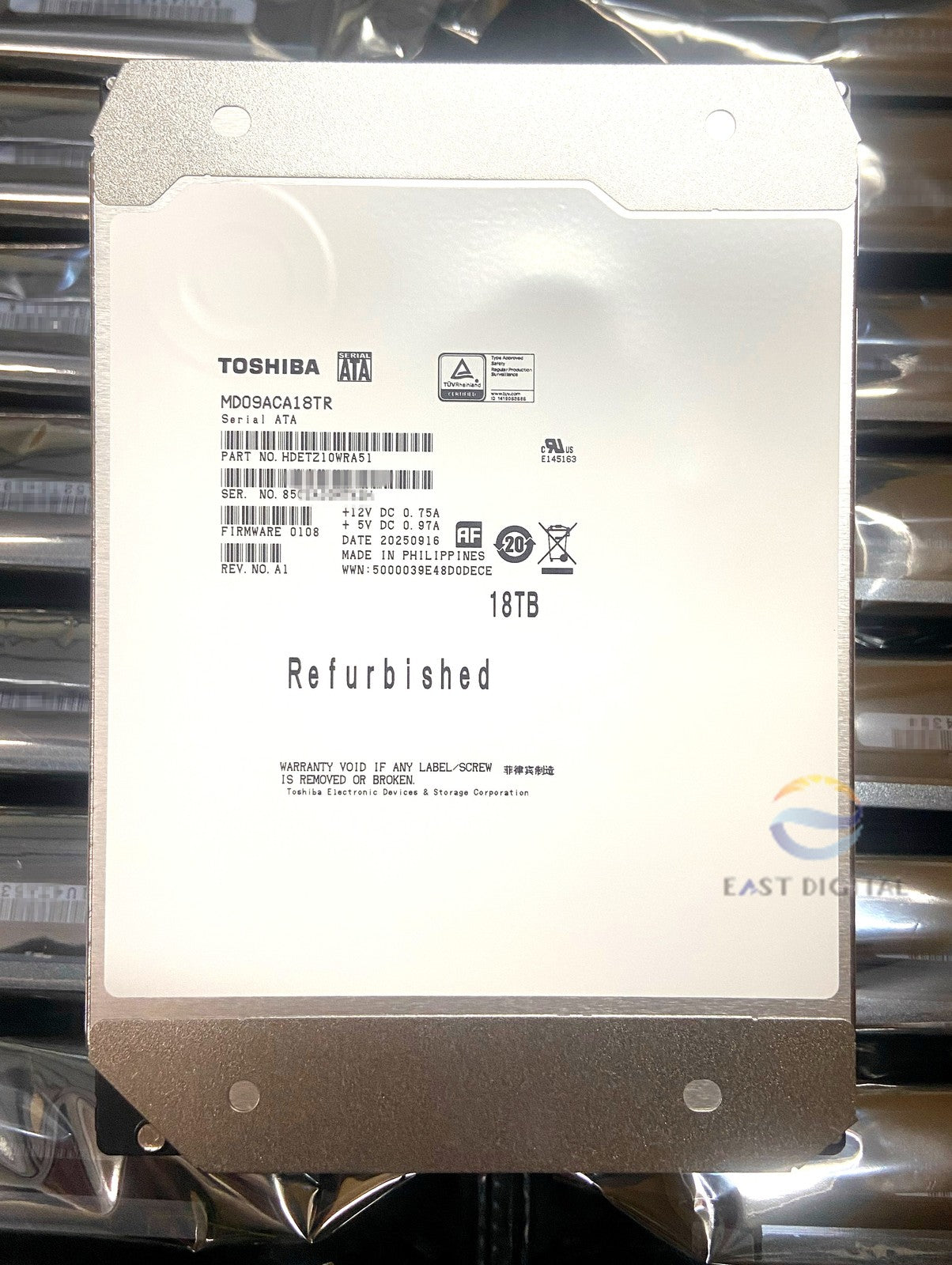 MD09ACA18TR MG09ACA18TE Toshiba 18TB SATA 3.5" 7200RPM 6Gb/s 512MB Hard Drive
