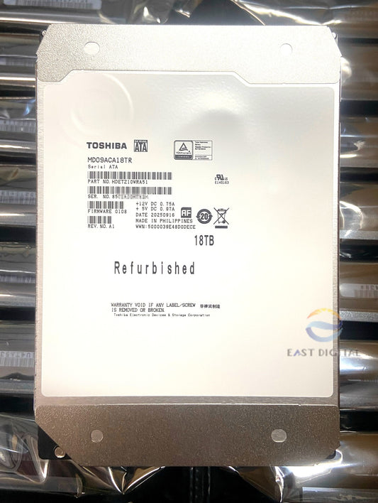 MD09ACA18TR MG09ACA18TE Toshiba 18TB SATA 3.5" 7200RPM 6Gb/s 512MB Hard Drive