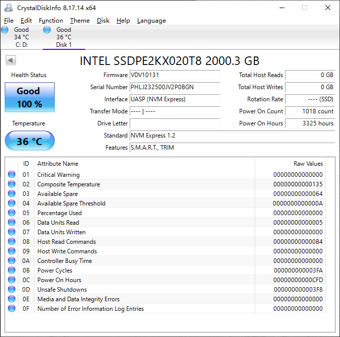 Intel SSDPE2KX020T8 DC P4510 Series 2.0TB 2.5" U.2 PCI Express 3.1 x4 NVMe SSD