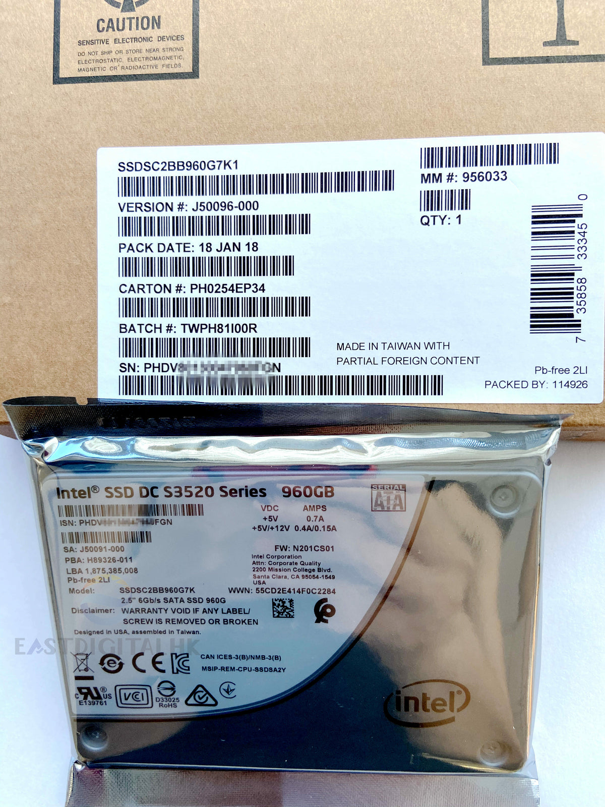 Intel SSD DC S3520 Series 960GB 6Gb/s 25nm MLC 2.5" SATA SSDSC2BB960G7K New