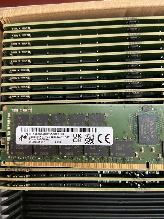 Micron MTA36ASF4G72PZ-3G2R 32GB 2RX4 PC4-3200AA RDIMM Memory