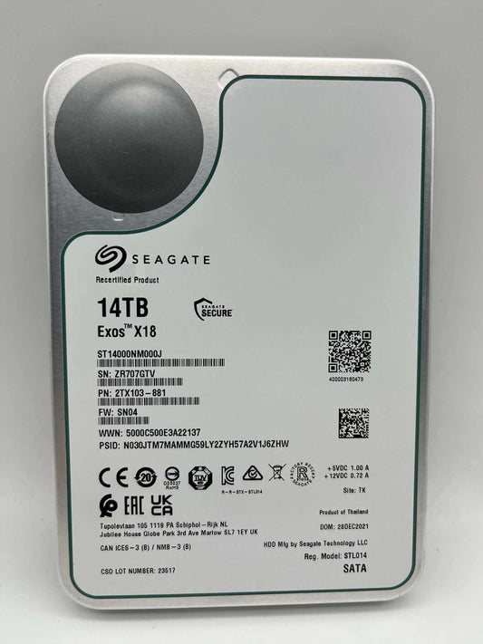 Seagate Exos 14TB ST14000NM000J 3.5 X18 256M Enterprise Internal SATA Hard Drive