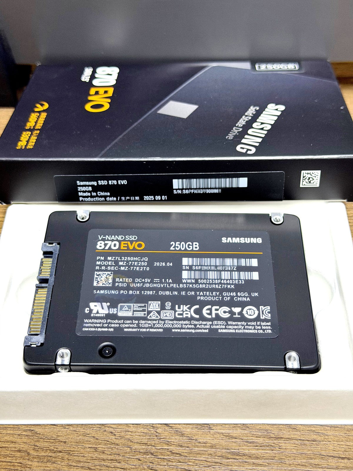 Samsung MZ-77E250 870 EVO 250GB 2.5' SATA 6G MZ7L3250HCJQ Solid State Drive New