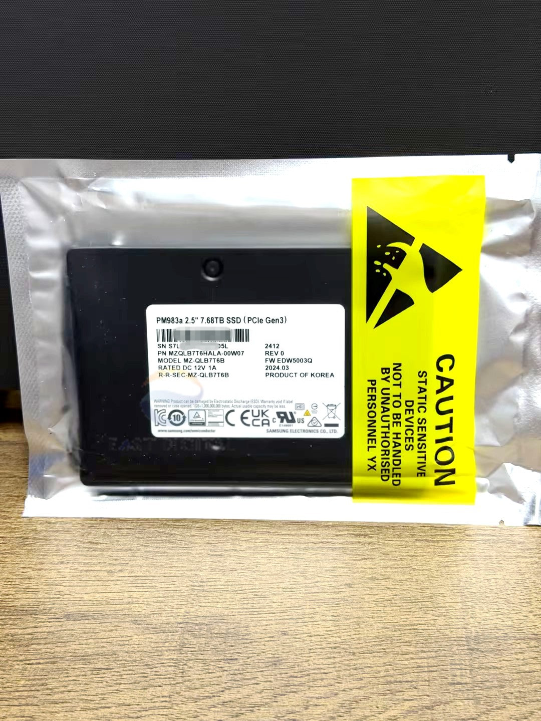 Samsung MZ-QLB7T6B PM983a 7.68TB 2.5'' U.2 PCIe Gen3 NVMe Enterprise SSD New