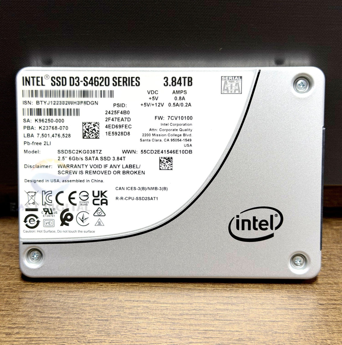 Intel SSDSC2KG038TZ S4620 Series 3.84TB 2.5'' TLC 3D2 7mm SATA 6Gb/s SSD New