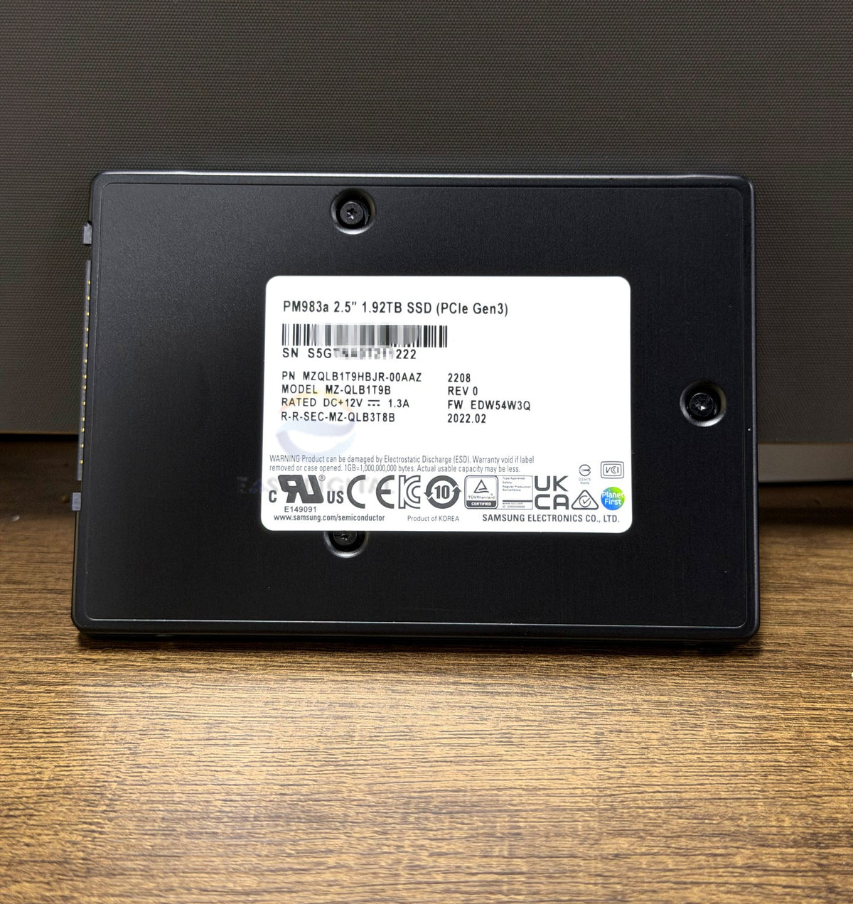 Samsung MZ-QLB1T9B PM983a 1.92TB 2.5'' U.2 PCIe Gen3 NVMe Enterprise SSD New