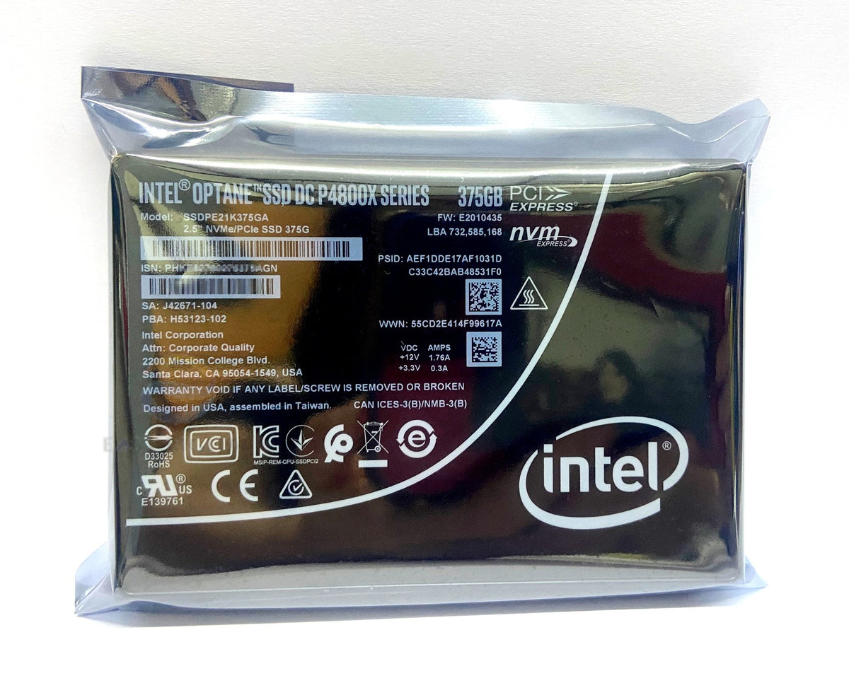 Intel Optane SSD DC SSDPE21K375GA P4800X 375GB PCIe NVMe 2.5" Internal SSD