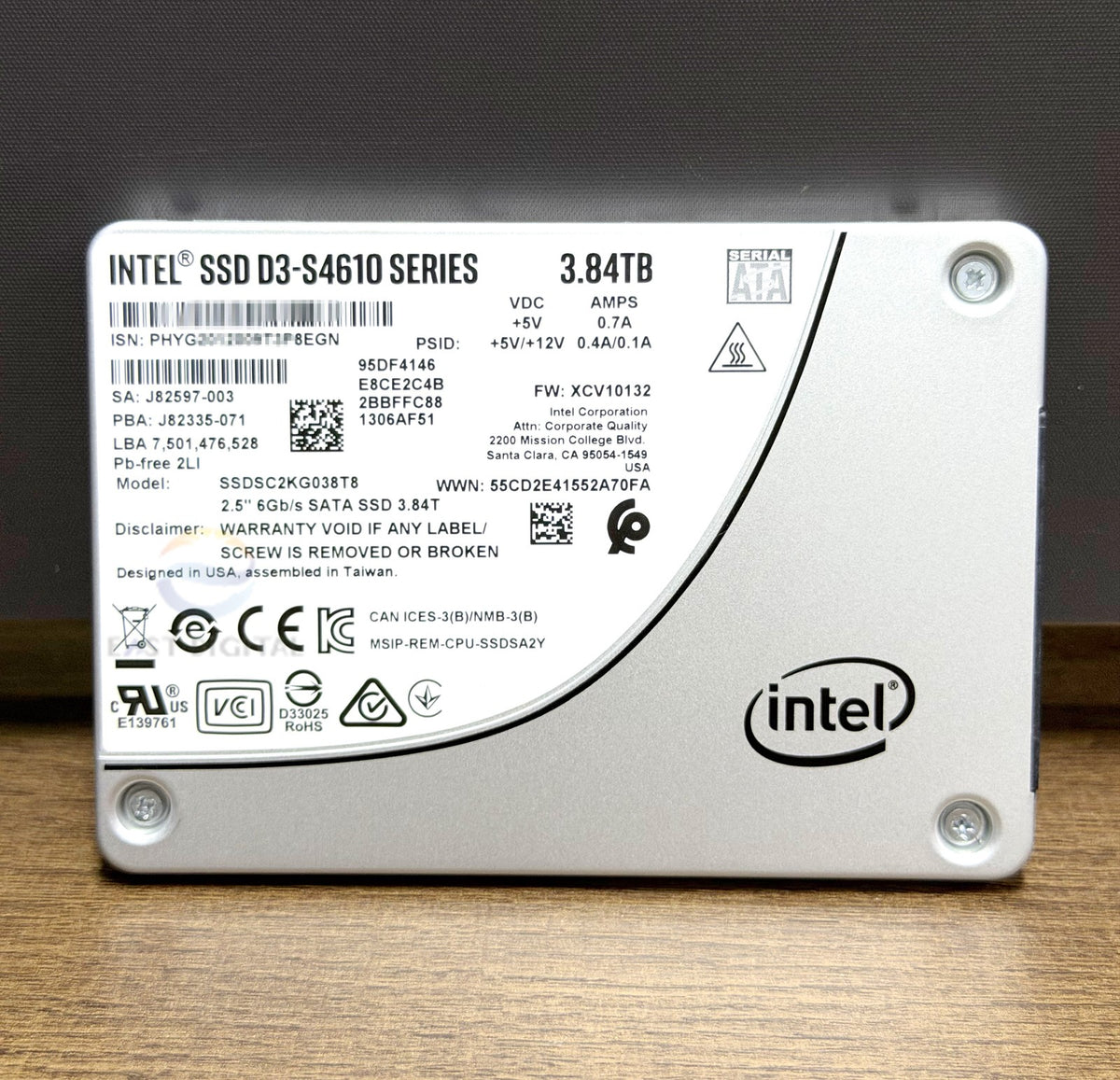 Intel SSDSC2KG038T8 D3-S4610 Series 3.84TB 2.5'' 3D2 TLC 7mm SATA 6Gb/s SSD New