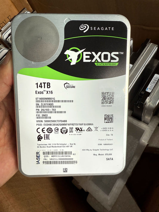 Seagate 14TB ST14000NM001G Exos X16 512e 6Gb 3.5 SATA  Enterprise Hard Drive