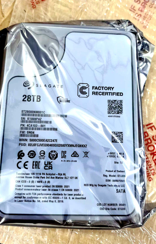 ST28000NM001C ST28000NM000C Seagate Exos 28TB 3.5" SATA 7200RPM 512MB Enterprise Hard Drive