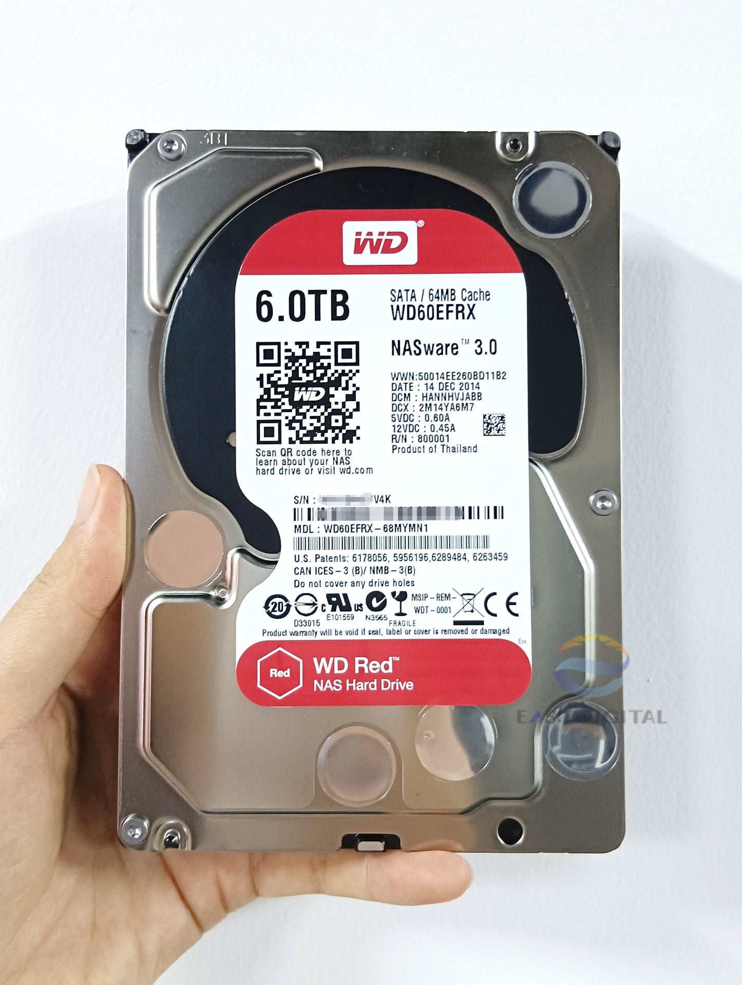 WD60EFRX WD Red 3.5" 6TB NAS ware 3.0 68MYMN1 68L0BN1 SATA 2.4K 64MB Hard Drive New