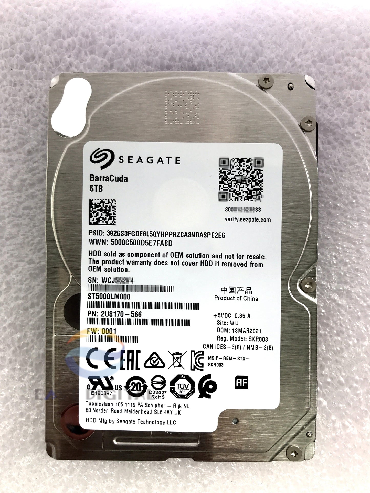 SEAGATE Barracuda ST5000LM000 5TB 2.5 128MB SATA Hard Drive