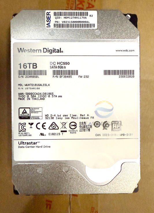 WD Ultrastar  16TB WUH721816ALE6L4  SATA DC HC550 3.5" LFF Enterprise Hard Drive