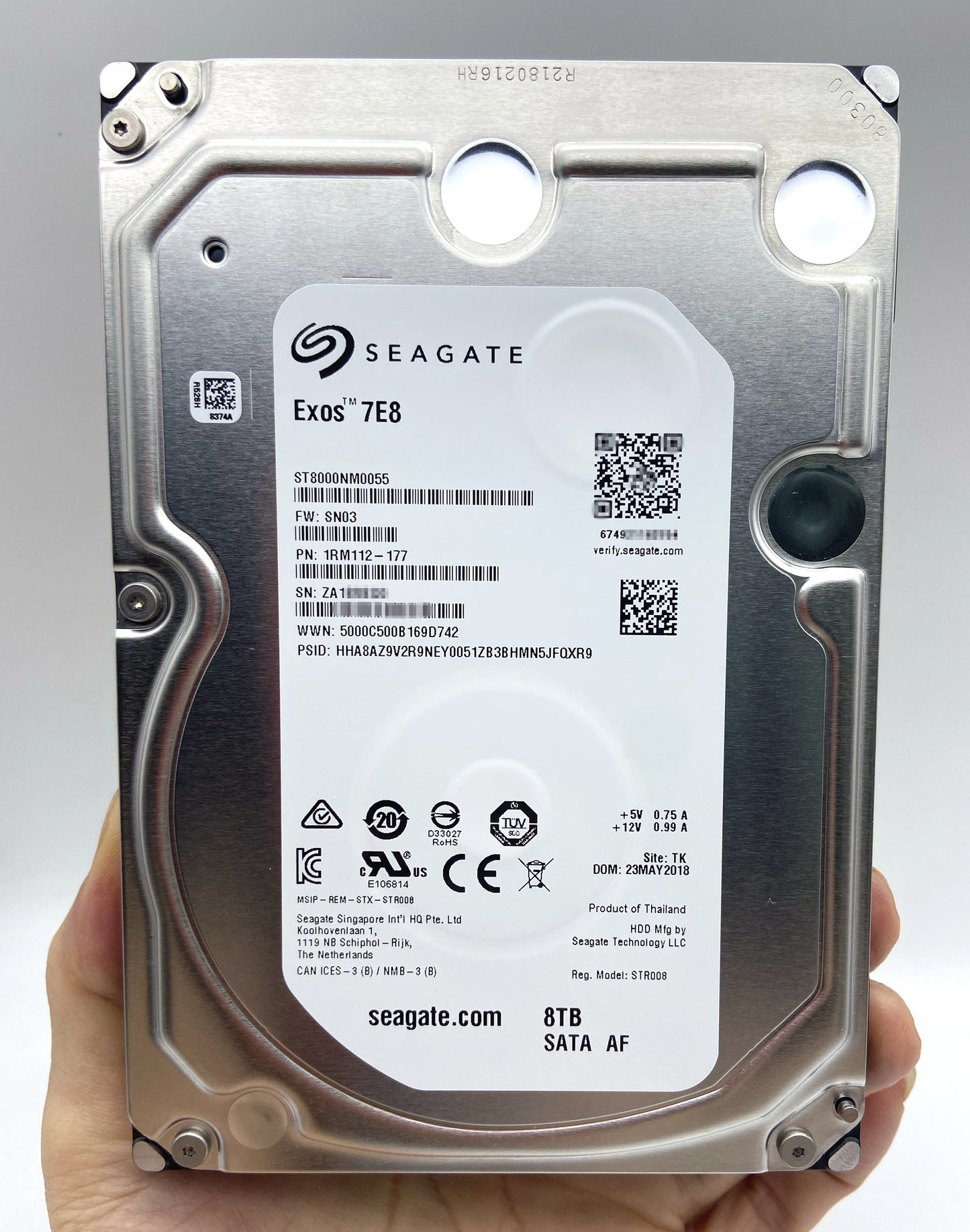 ST8000NM0055 Seagate 3.5" SATA 8TB Capacity V5 7200RPM 6Gb/s 256MB Hard Drive