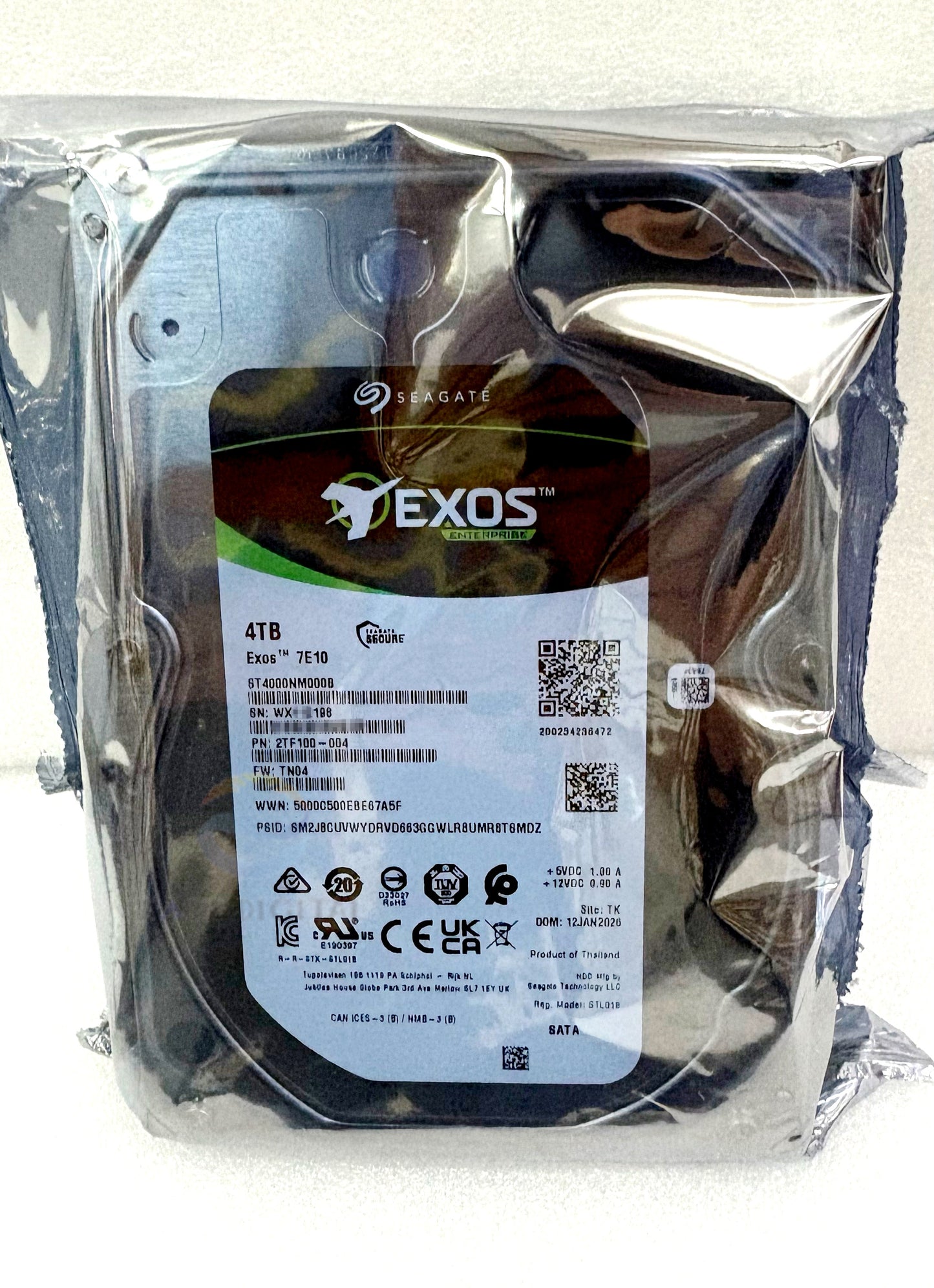 Seagate Exos 7E10 ST4000NM000B 4TB SATA 3.5" 7200RPM 256MB 6Gb/s Hard Drive