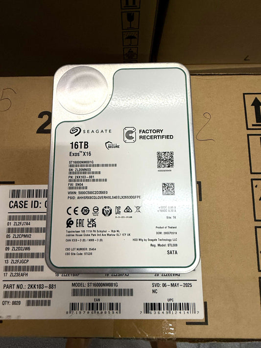 Seagate Exos 16TB ST16000NM001G  3.5 X16 256M Enterprise Internal SATA Hard Drive