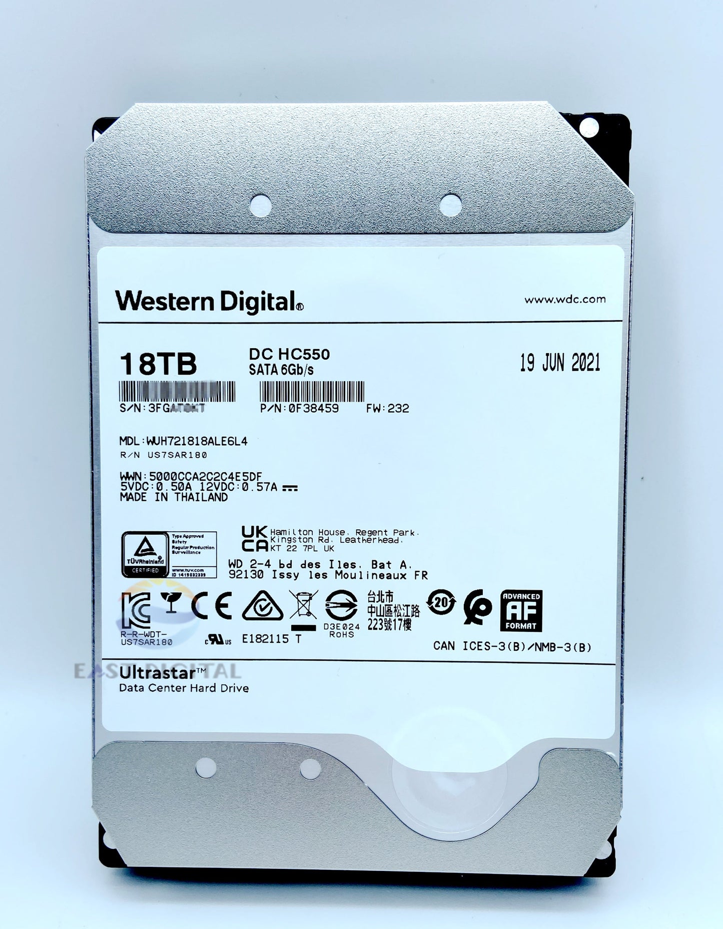 WD Ultrastar 18TB WUH721818ALE6L4 SATA DC HC550 3.5" Enterprise Hard Drive