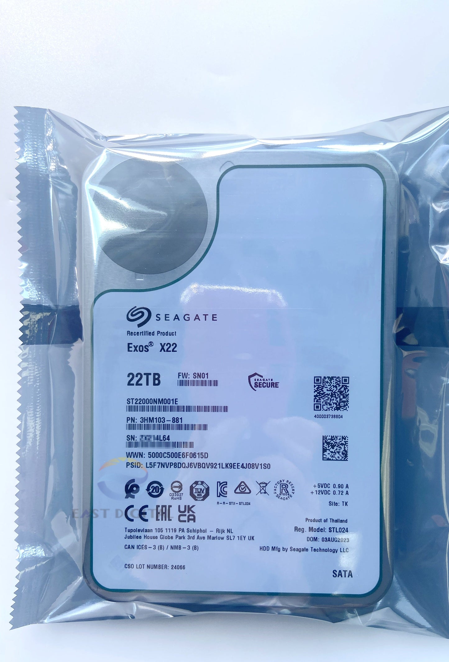 Seagate Exos ST22000NM001E  X22 3.5 22TB Enterprise Internal SATA Hard Drive