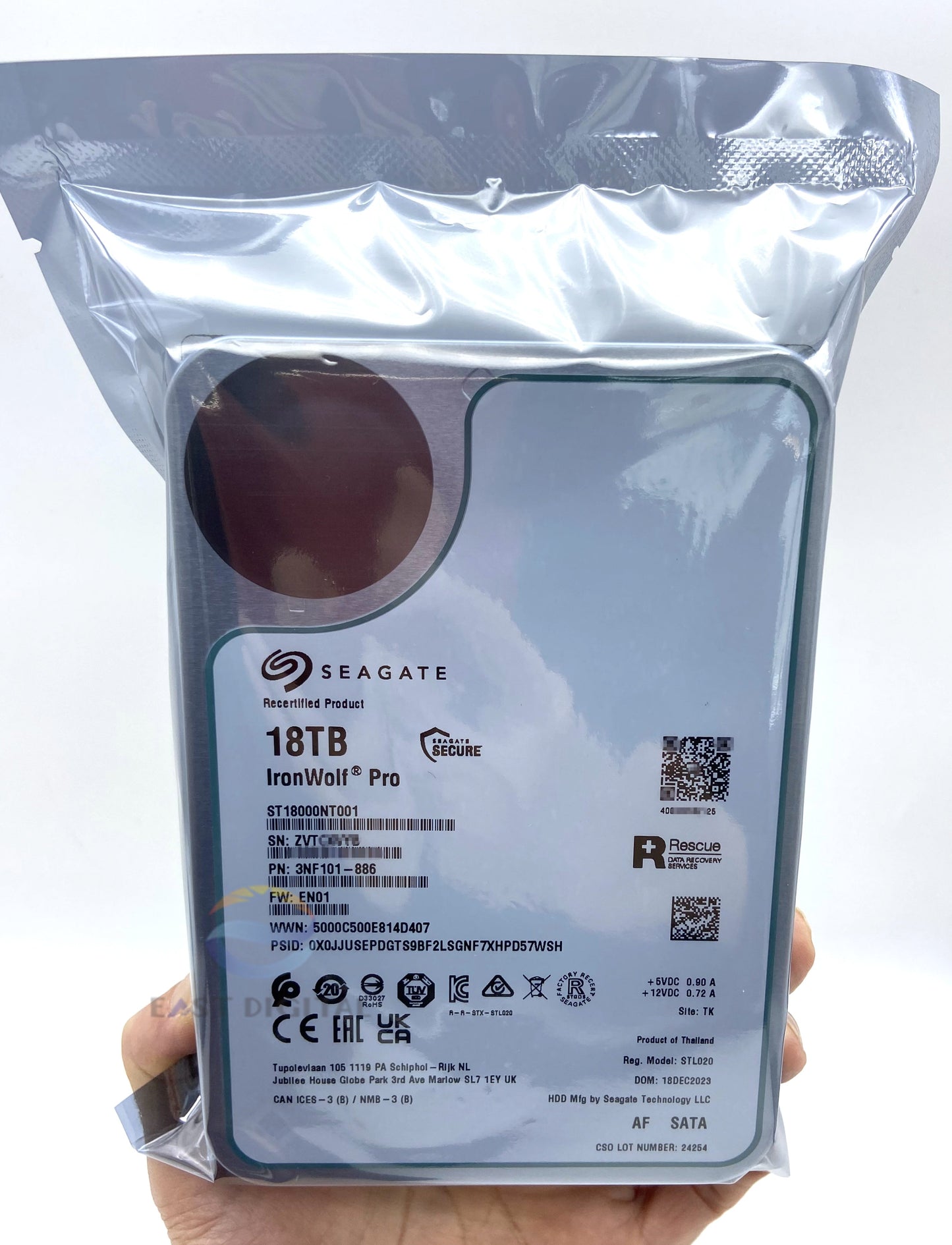 ST18000NT001 Seagate Ironwolf Pro 18TB NAS SATA 3.5 256M Enterprise Hard Drive